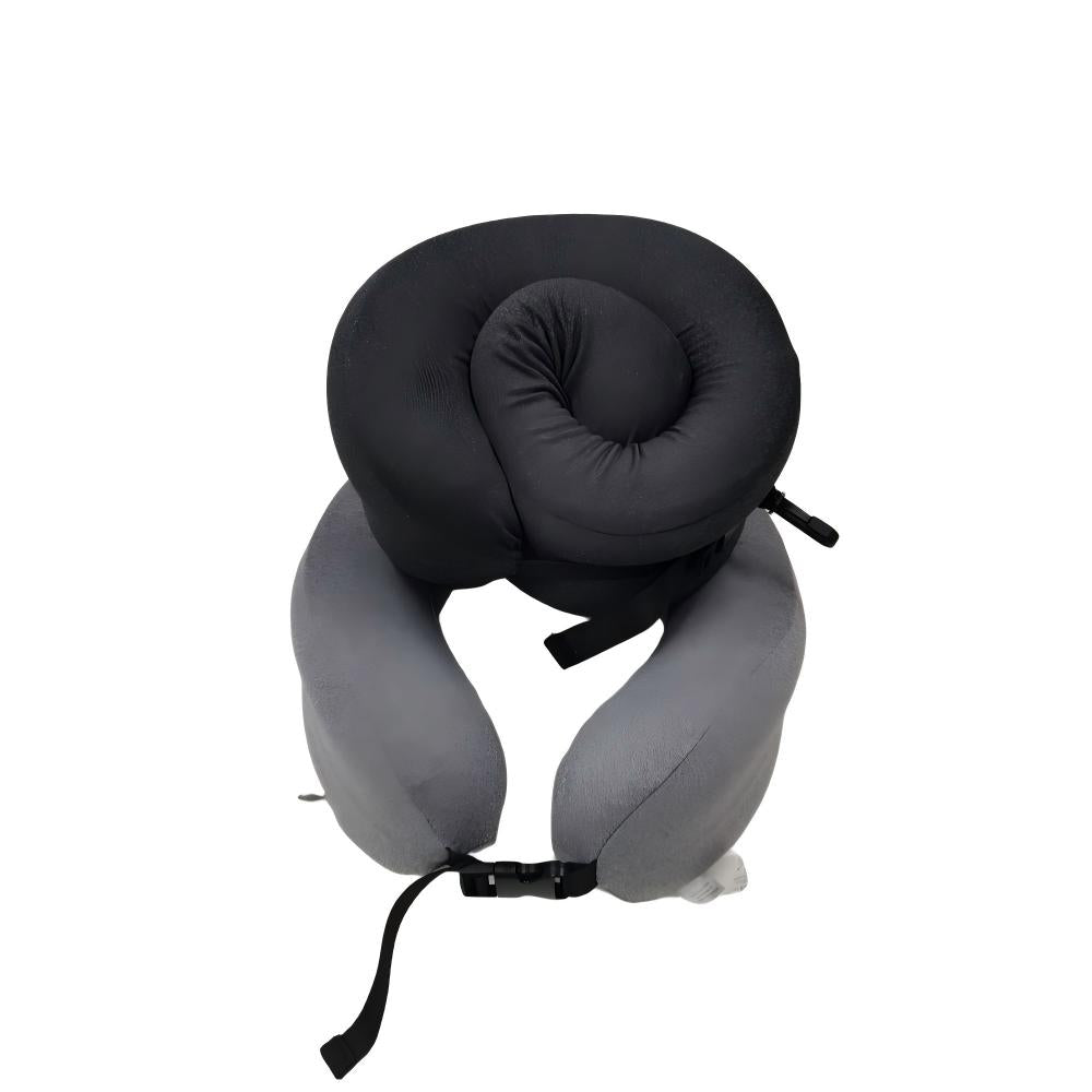 Slow-Rebound Memory Foam Travel Neck Pillow, Neck Support for Flights & Cars