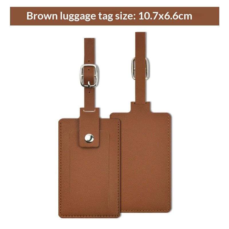 Privacy Flip Luggage Tag, PU Leather, Keeps Your ID Hidden From View