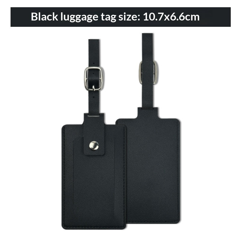 Privacy Flip Luggage Tag, PU Leather, Keeps Your ID Hidden From View