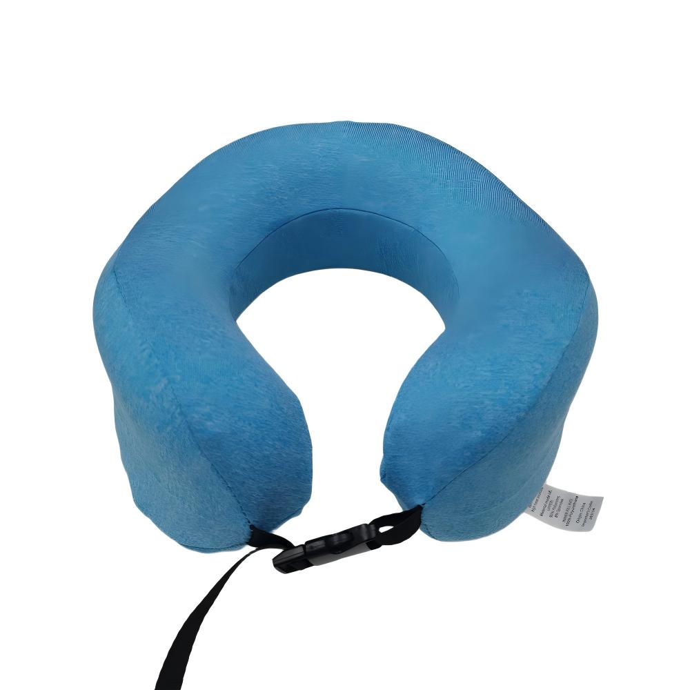 Slow-Rebound Memory Foam Travel Neck Pillow, Neck Support for Flights & Cars