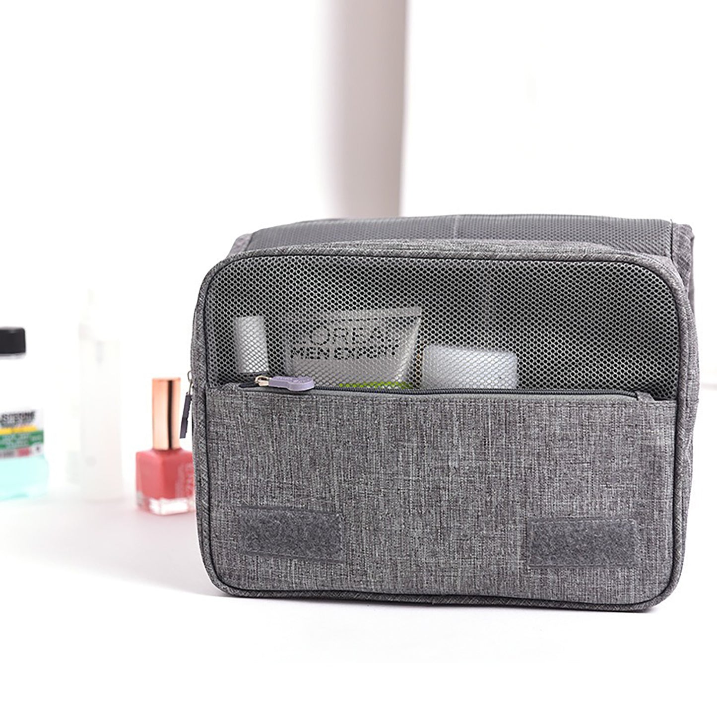 Hanging Toiletry Bag - Waterproof Travel Organizer with 4 Compartments & Hook