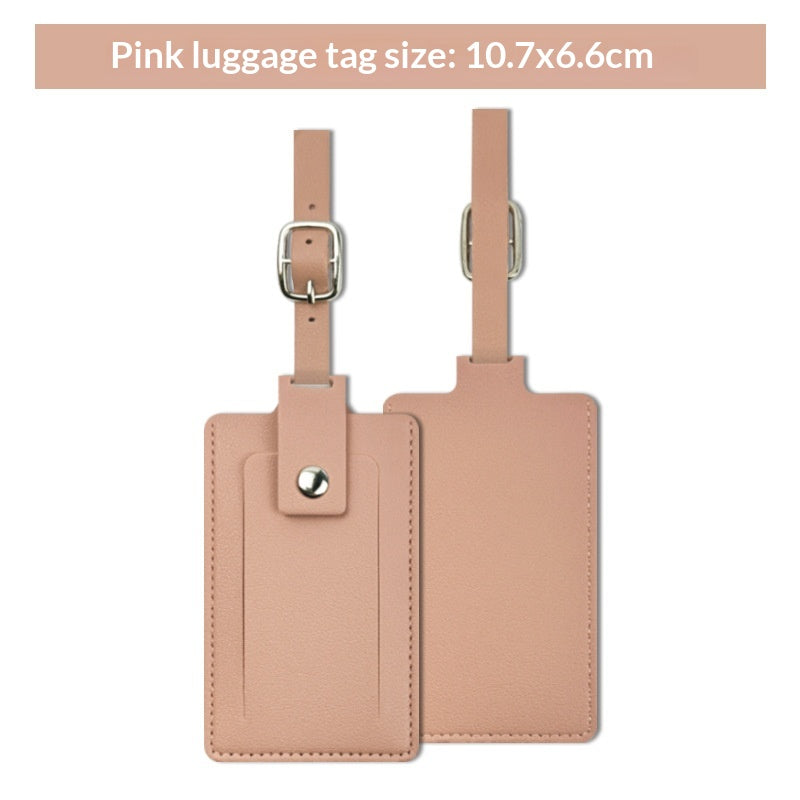 Privacy Flip Luggage Tag, PU Leather, Keeps Your ID Hidden From View