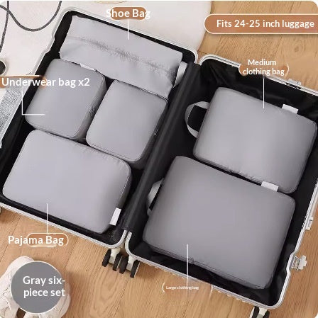 Travel Essentials Kit - compression packing cubes, Gray
